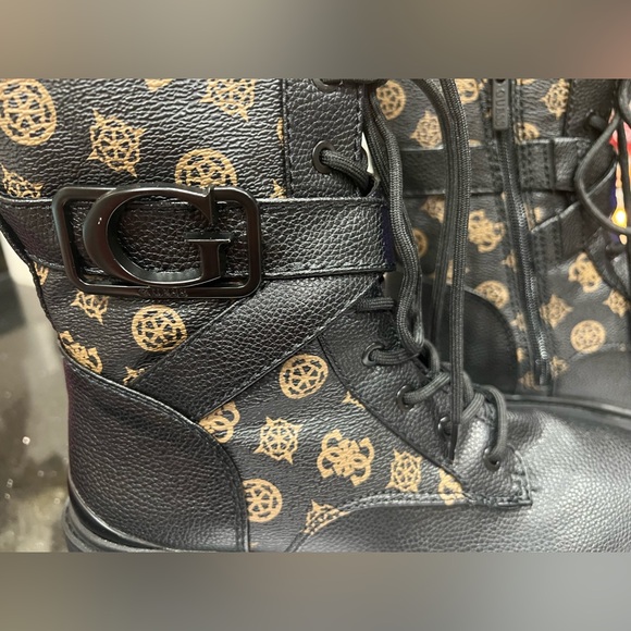 Guess Black and Brown Lace-Up Ankle Boots - Picture 4 of 11